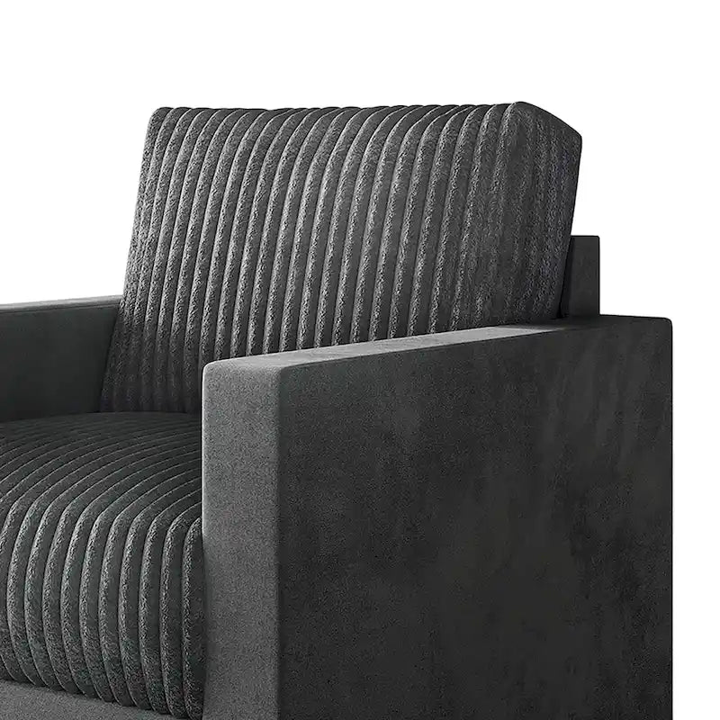 Corduroy Mid-Century Modern Velvet Upholstered Arm Chair