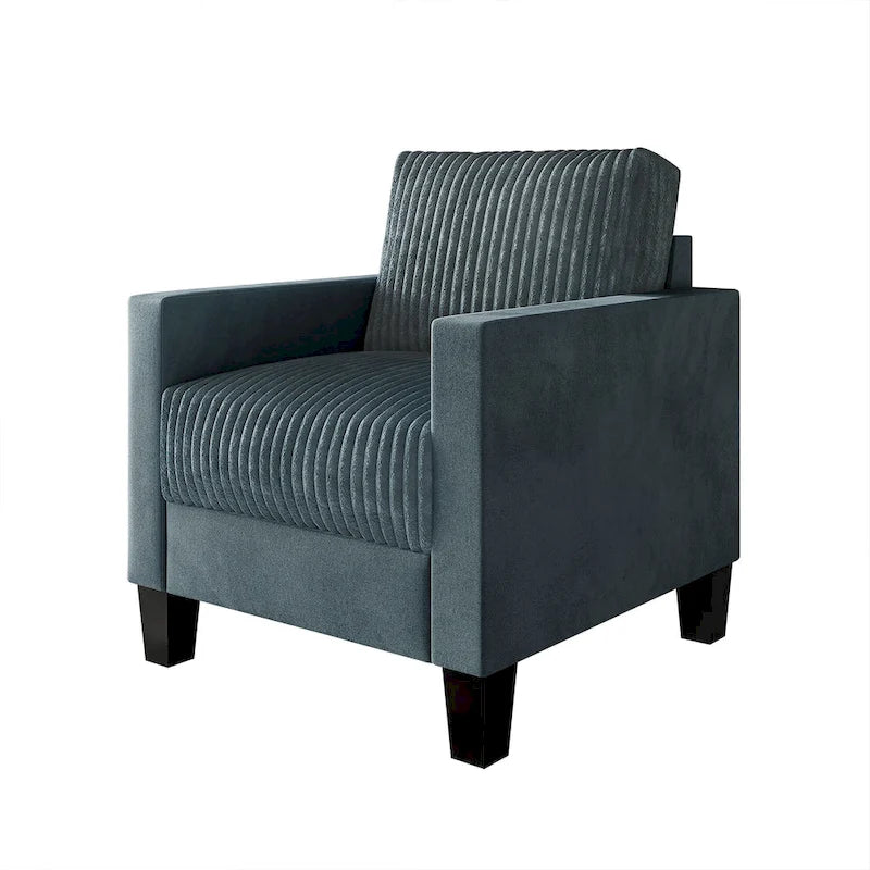 Corduroy Mid-Century Modern Velvet Upholstered Arm Chair