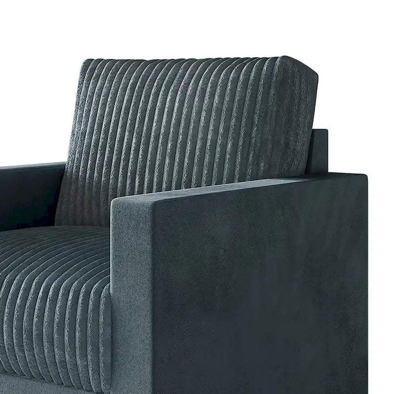 Corduroy Mid-Century Modern Velvet Upholstered Arm Chair