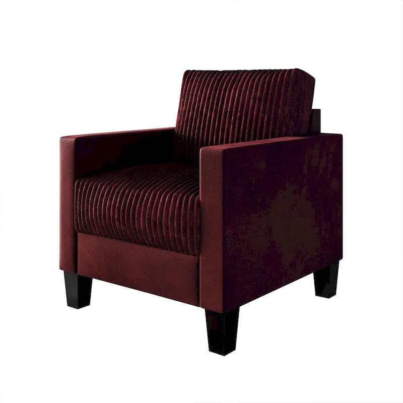 Corduroy Mid-Century Modern Velvet Upholstered Arm Chair