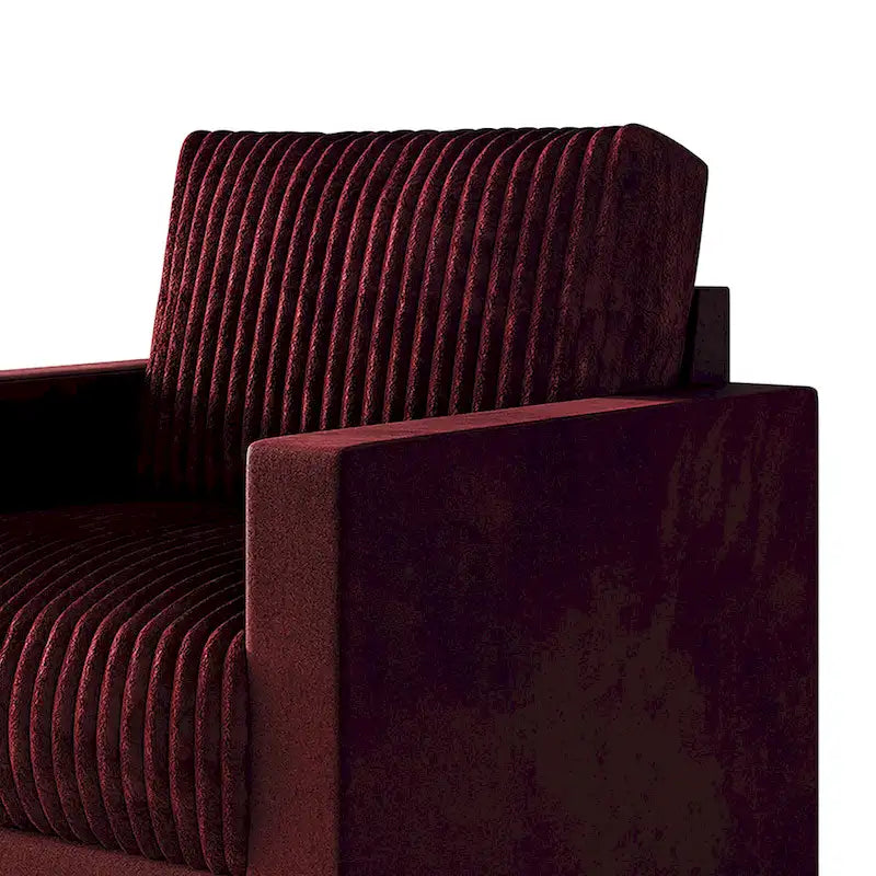 Corduroy Mid-Century Modern Velvet Upholstered Arm Chair