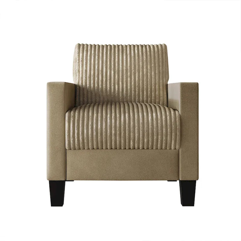Corduroy Mid-Century Modern Velvet Upholstered Arm Chair