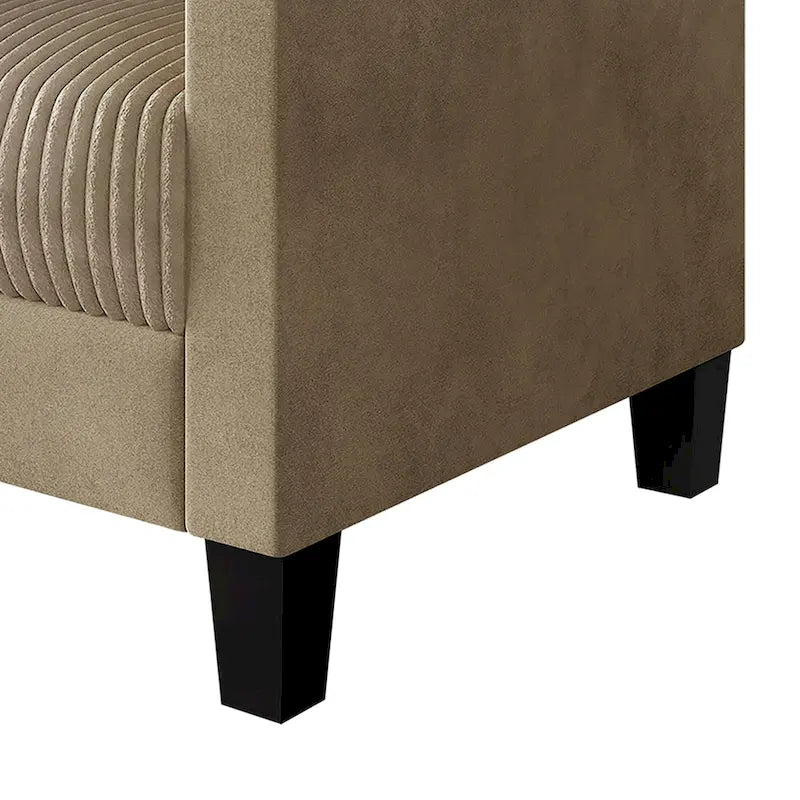 Corduroy Mid-Century Modern Velvet Upholstered Arm Chair