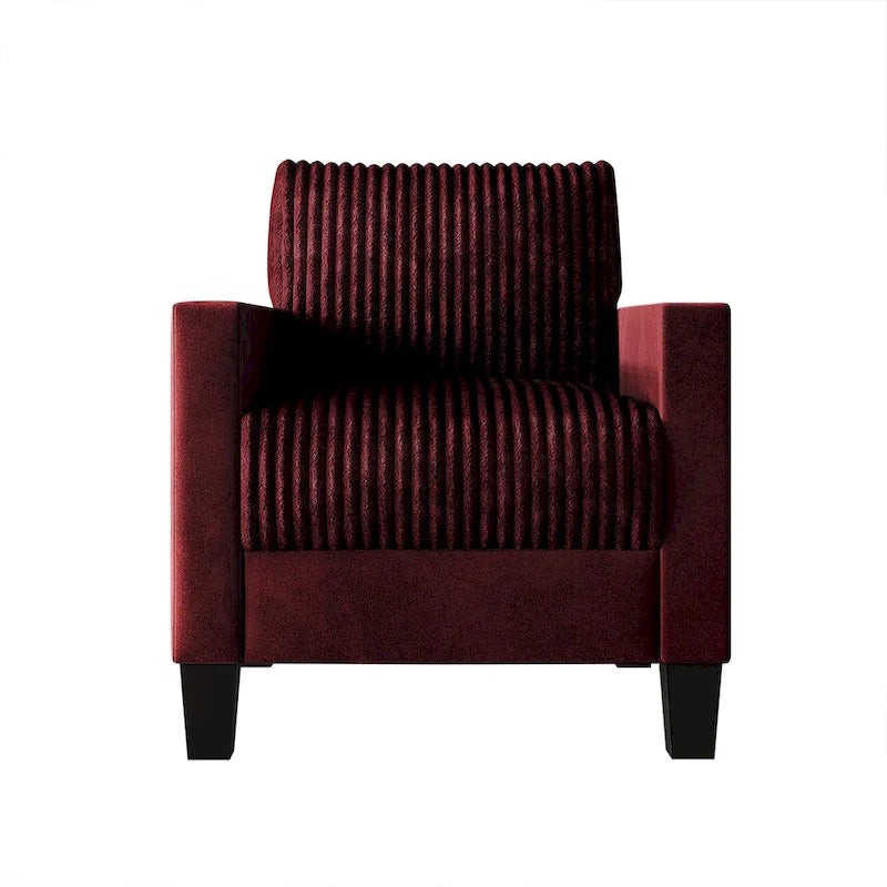 Corduroy Mid-Century Modern Velvet Upholstered Arm Chair