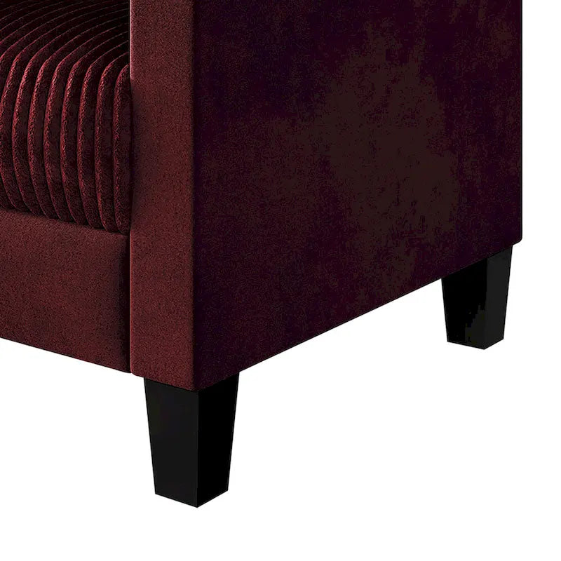 Corduroy Mid-Century Modern Velvet Upholstered Arm Chair