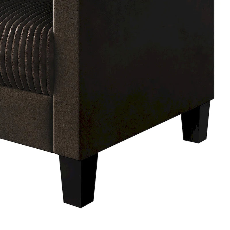 Corduroy Mid-Century Modern Velvet Upholstered Arm Chair