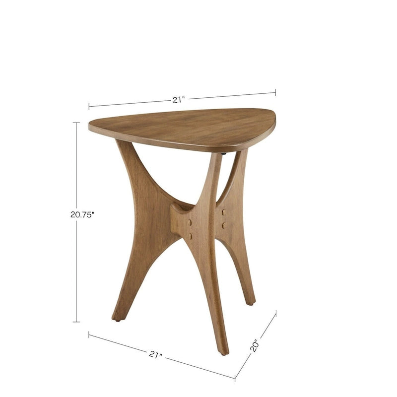 Triangle Wood Side Table Modern Accent Table