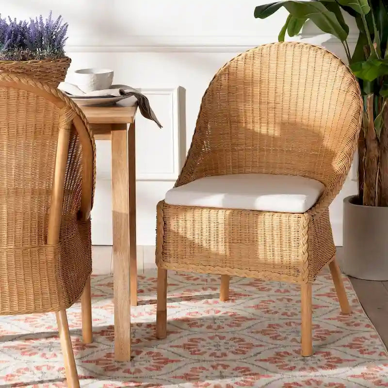Bohemian Light Honey Rattan Dining Chair