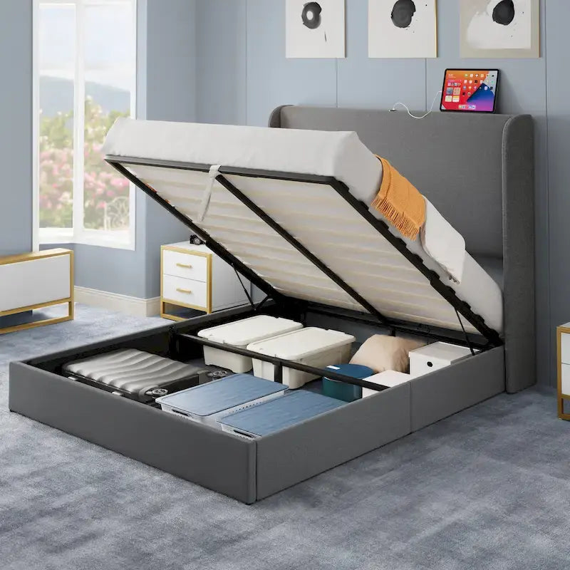 Hydraulic Lift Up Storage Bed Frame
