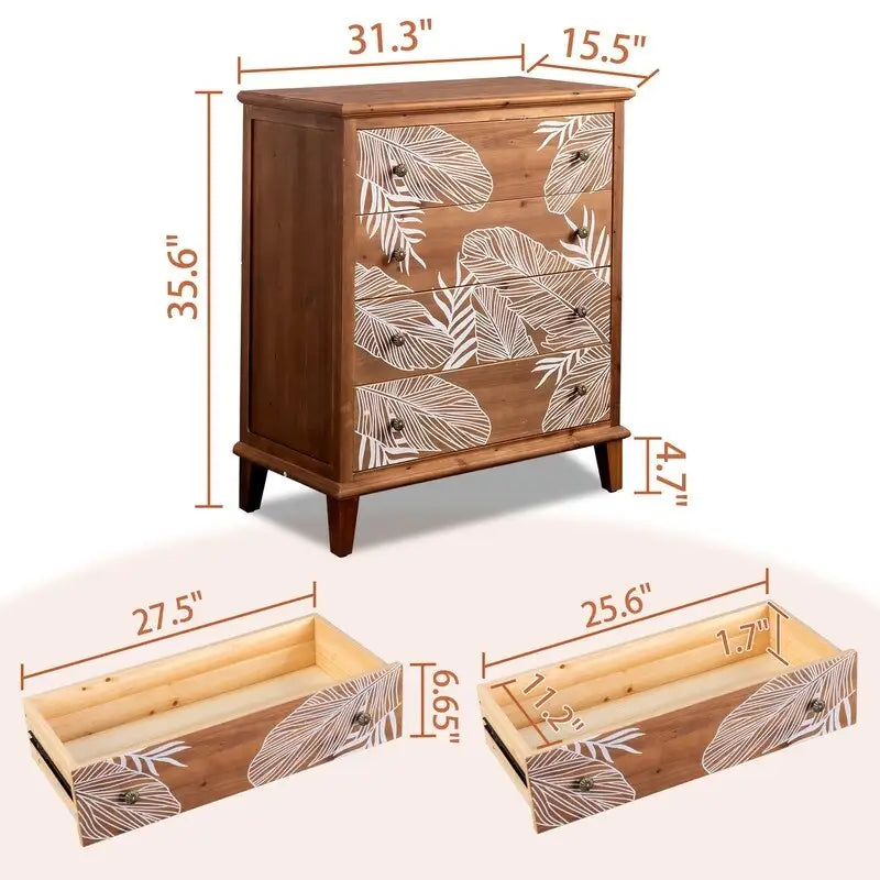 Ladekast van massief hout