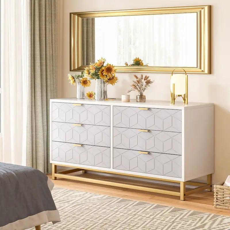 Kommode mit 6 Schubladen fürs Schlafzimmer, Schubladenkommode aus Holz