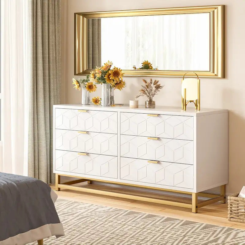 Kommode mit 6 Schubladen fürs Schlafzimmer, Schubladenkommode aus Holz