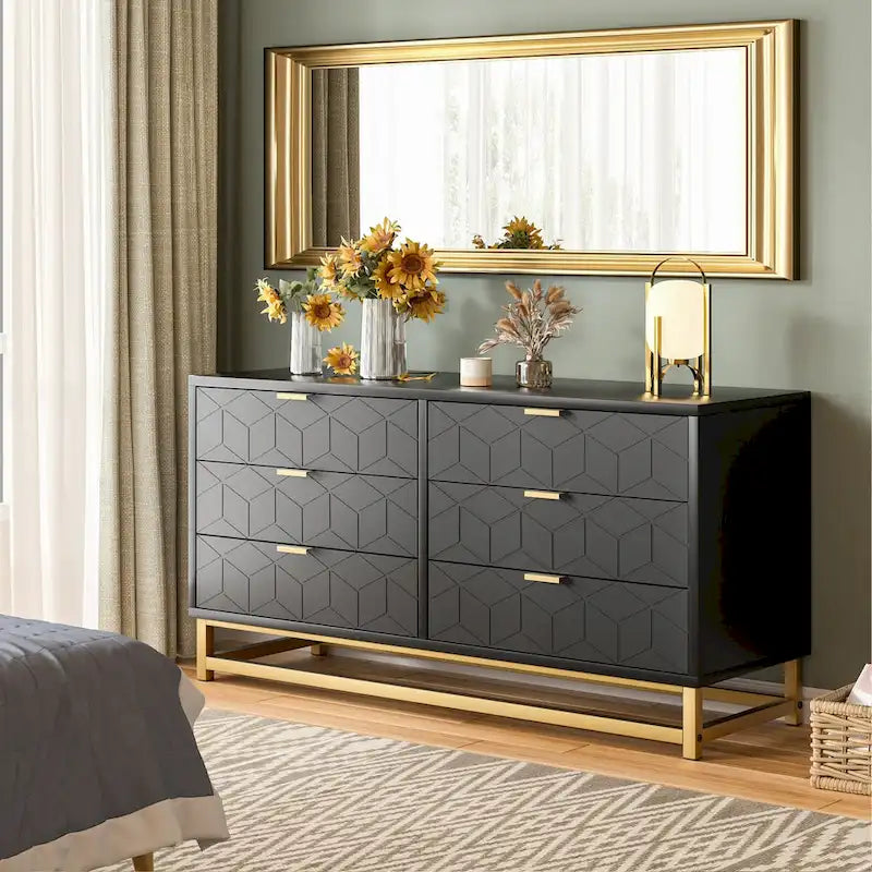 Kommode mit 6 Schubladen fürs Schlafzimmer, Schubladenkommode aus Holz