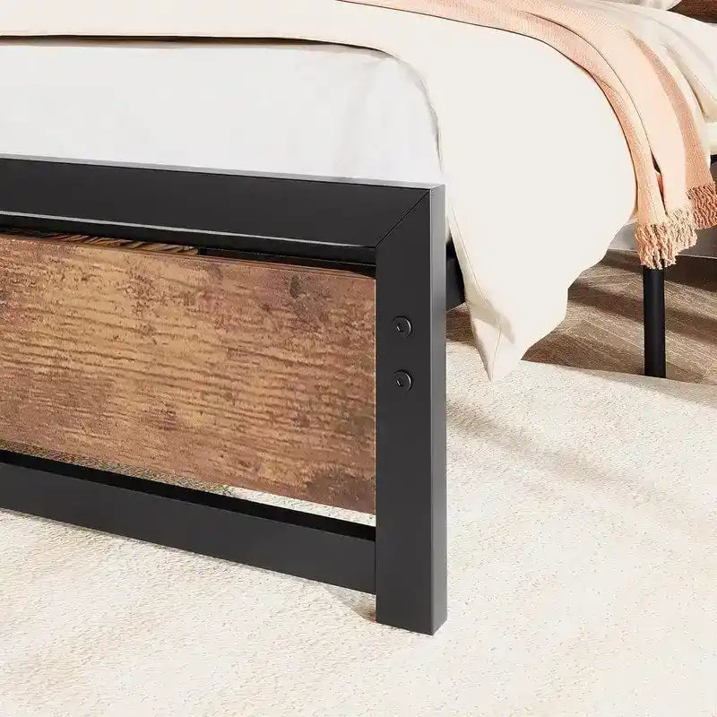Full Size Bed Frame Platform with Headboard,14 inch Full Bedframe